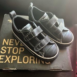 Black and white converse shoes